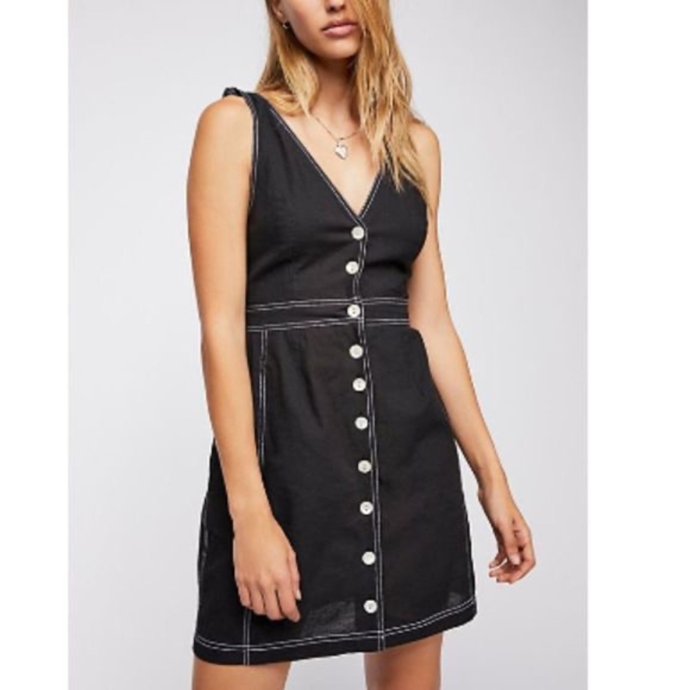 NWT Free People Womens London Town Overall Mini Dress